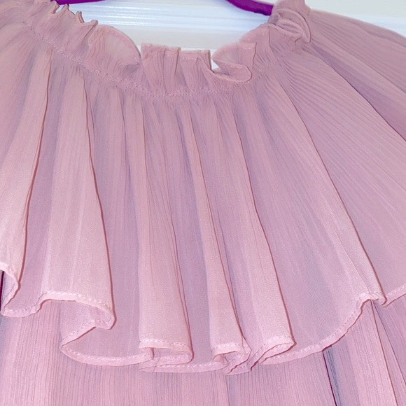 Strapless Over-the-shoulder Light Pink Top - Picture 2 of 3